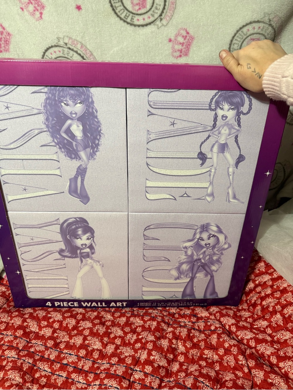Purple Bratz-Inspired 4-Piece Wall Art Set